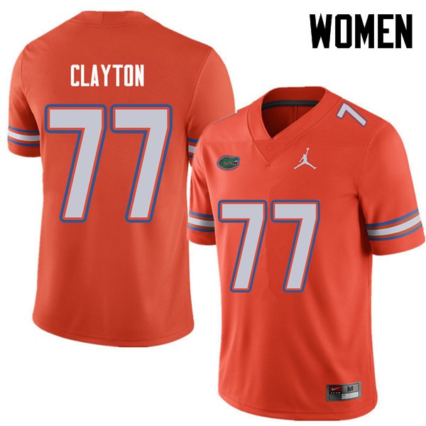 Jordan Brand Women #77 Antonneous Clayton Florida Gators College Football Jerseys Orange